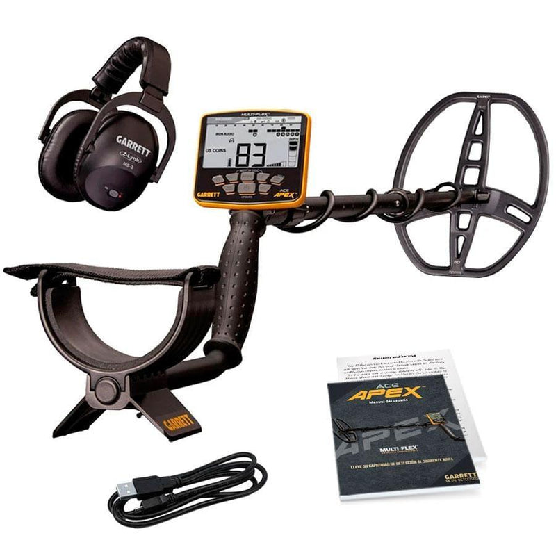 Garrett Metal Detector Garrett ACE APEX Metal Detector with 8.5” x 11” Raider Coil and Wireless Headphones