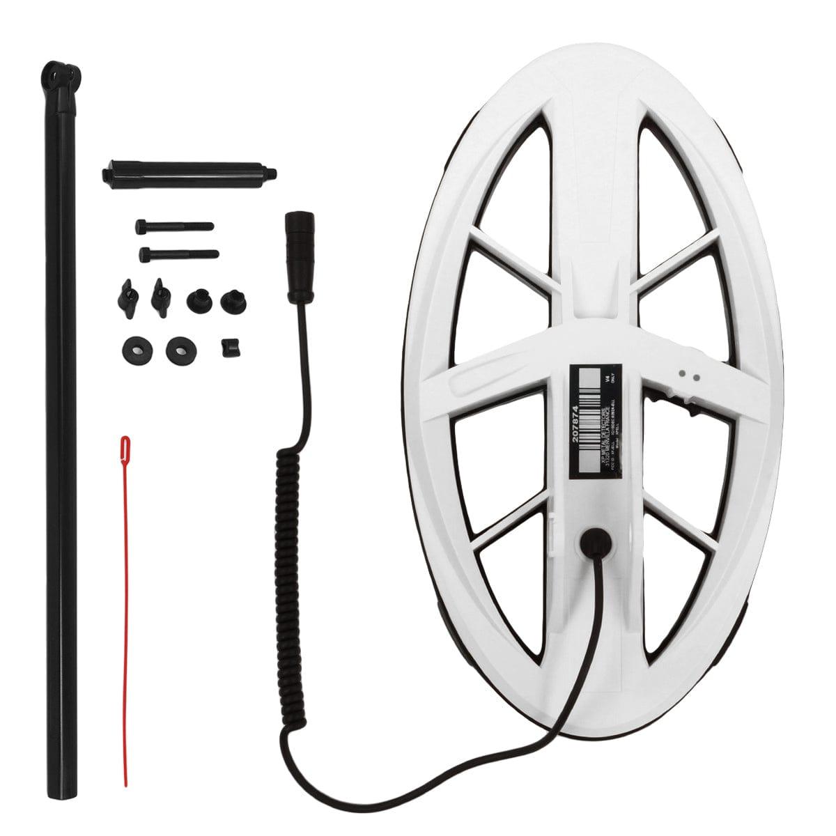 XP Metal Detectors Coils XP Deus 9.5″ x 5″ Elliptical DD HF Search Coil with Cover, Lower Shaft & Parts