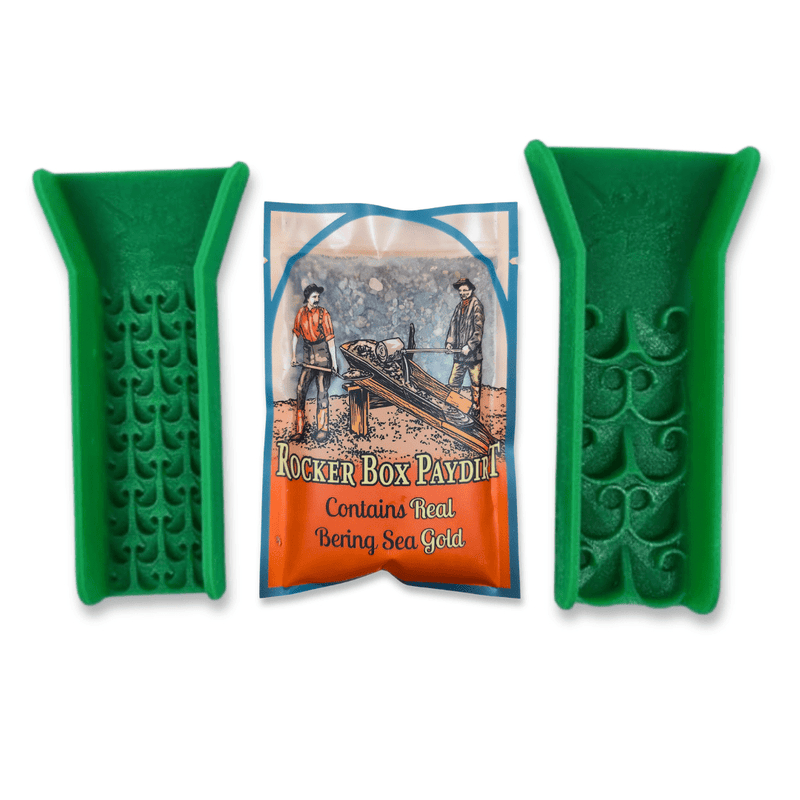 Prospectors Dream Gold Pan Kit Dream Mat Pocket Sluice (Green) Kit with Bering Sea Gold Paydirt | Gold Prospecting Equipment