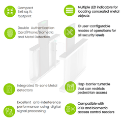 ZKTeco Walk Through Metal Detectors ZKTeco Cronus Turnstile Gate Metal Detector