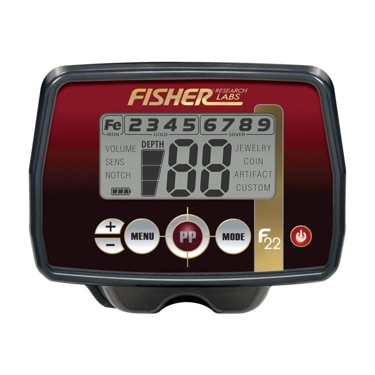 Fisher F22 Metal Detector with 11" DD Search Coil